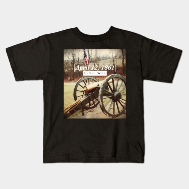 Reproduction Civil War Cannon from 1861 Kids T-Shirt by Shell Photo & Design